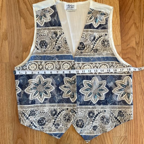 Vintage Melissa Robyn Tapestry Western Cottagecore Button Front Vest - Picture 10 of 10